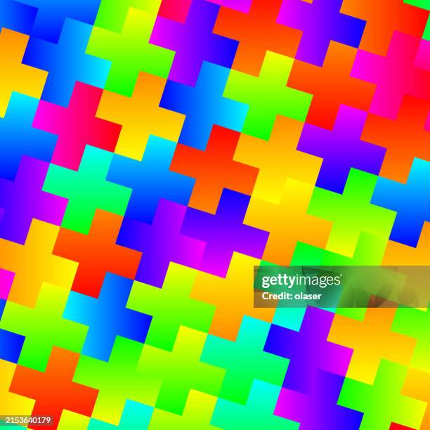 Pattern Of Large Plus Shapes Rainbow Colored High-Res Vector Graphic ...