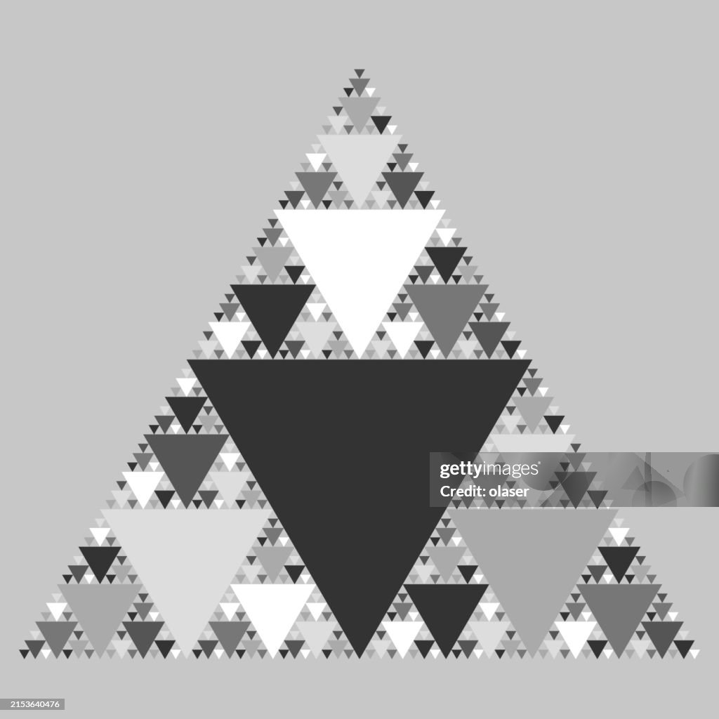 Negative Seven Level Sierpinski Triangle Fractal High-Res Vector ...