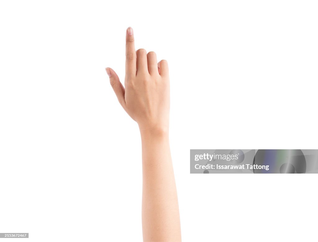 A hand pointing up with a finger