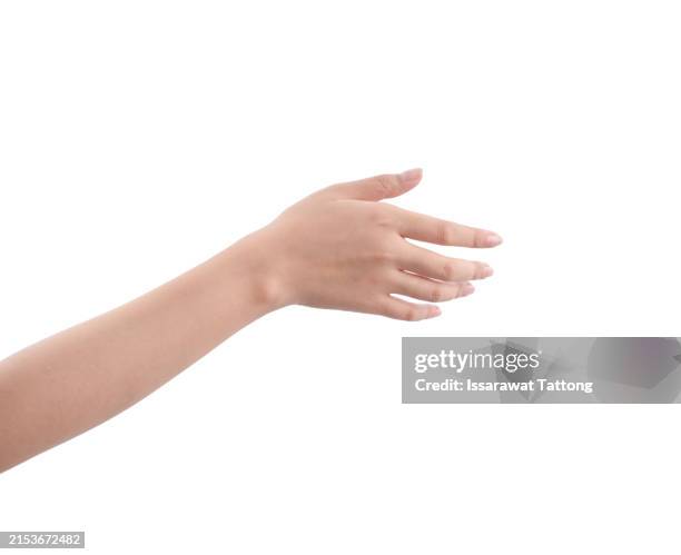 a hand is shown in a white background - afferrare foto e immagini stock