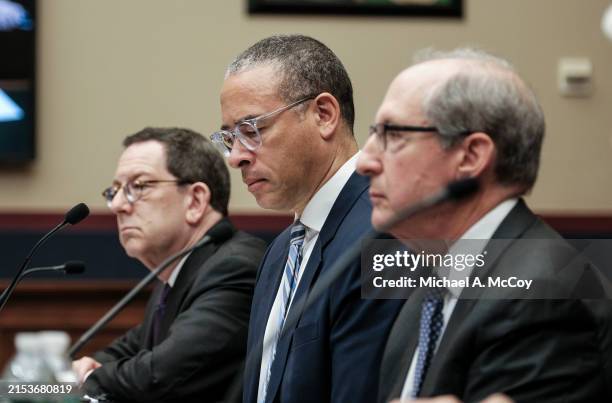 Mr. Michael Schill, President, Northwestern University, Dr. Jonathan Holloway, President, Rutgers University and Mr. Frederick Lawrence testify at a...