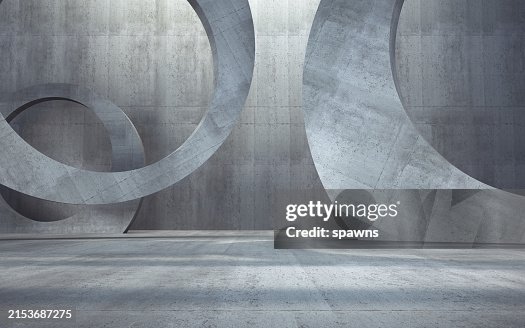 New Generation Abstract Empty Building Structure Made of Gray Concrete New Generation Abstract Empty Building Structure Made of Gray Concrete