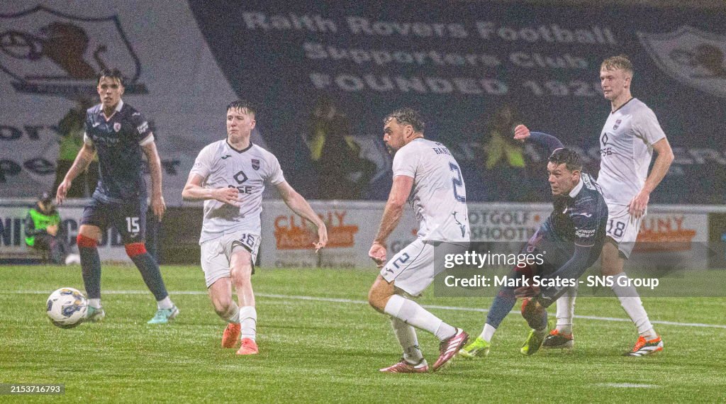 Hislop Raith Rovers Raith Rovers' Josh Mullin has a shot off target during a cinch... News ...