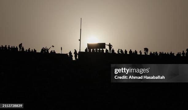 Zamalek fans in the stadium at Cairo International Stadium during the second leg of the CAF Confederation Cup final between Egypt's Zamalek SC and...