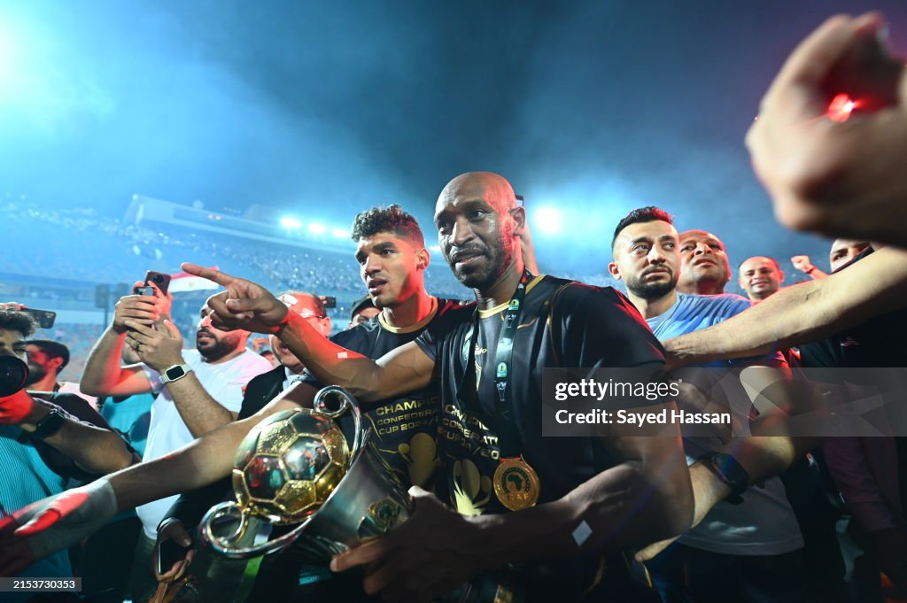 Manar Razek Mahmoud Abdel Razek Shikabala, Zamalek player, celebrates after the ...