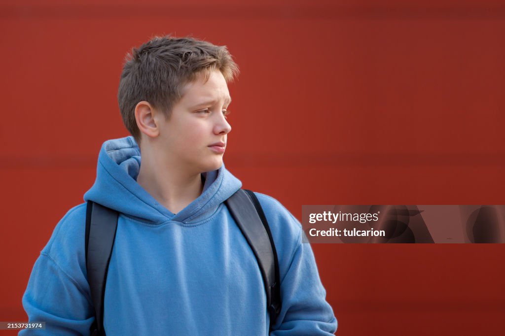 School Worries: Teen Boy Contemplating Future