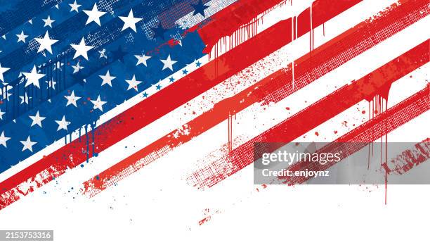 distressed usa abstract grunge flag - usa flagge stock-grafiken, -clipart, -cartoons und -symbole
