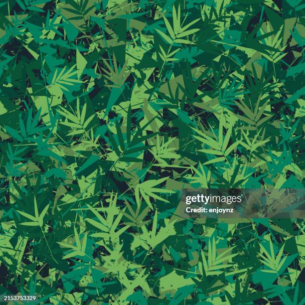 nahtloser grunge-grüner naturblätterhintergrund - bambusblatt stock-grafiken, -clipart, -cartoons und -symbole