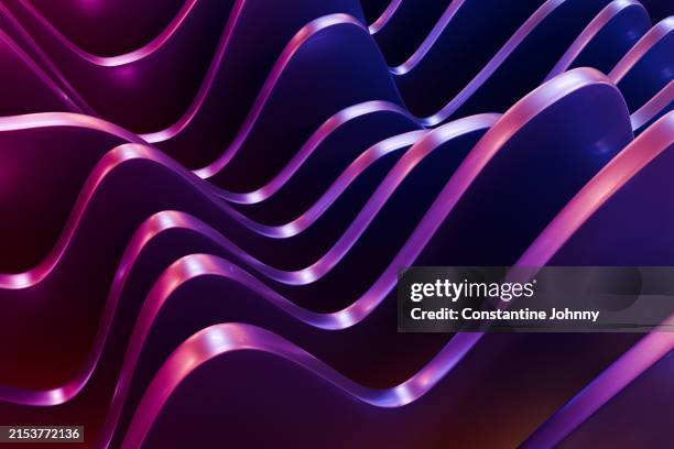abstract vivid neon colored waves pattern - generative art stock pictures, royalty-free photos & images