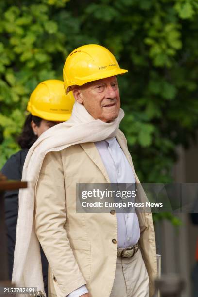 The architect Norman Foster during his visit to the extension works of the Bilbao Fine Arts Museum, on 20 May, 2024 in Bilbao, Vizcaya, Basque...