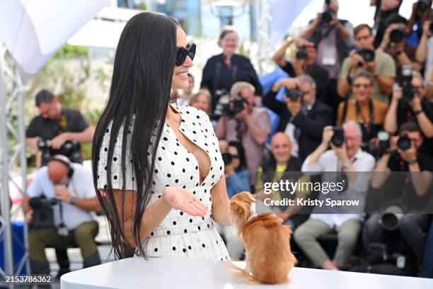 Demi Moore attends the "The Substance" Photocall at the 77th annual Cannes Film Festival at Palais des Festivals on May 20, 2024 in Cannes, France.