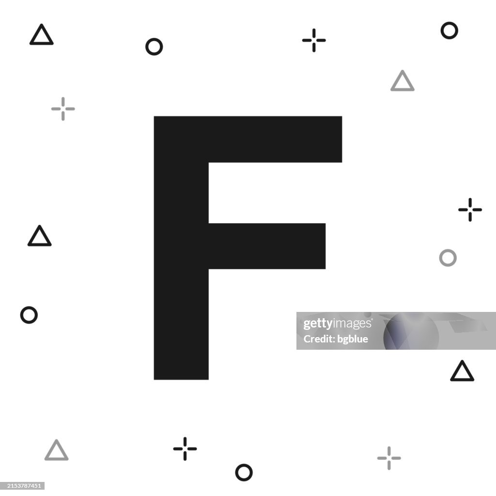 Letra F. Ícone no fundo branco