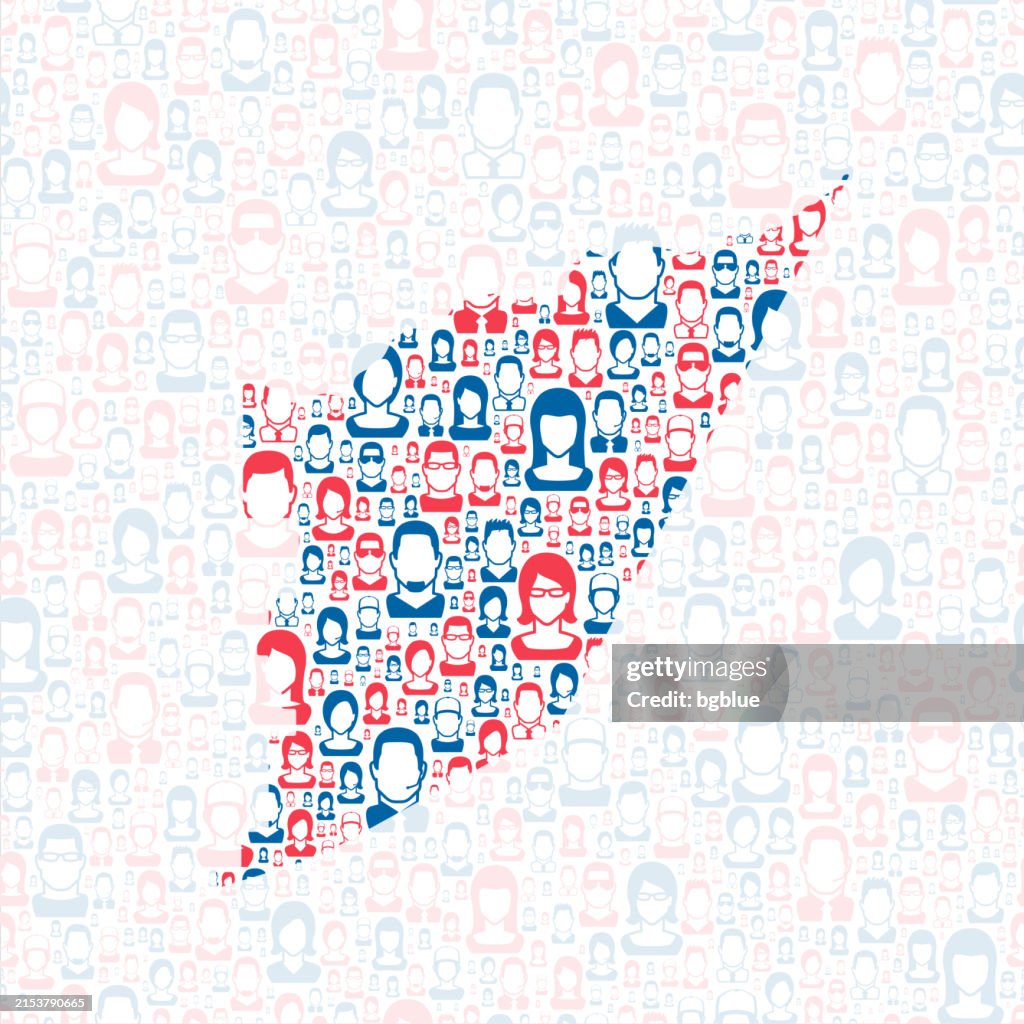 Storey County, Nevada. Map with blue and red People