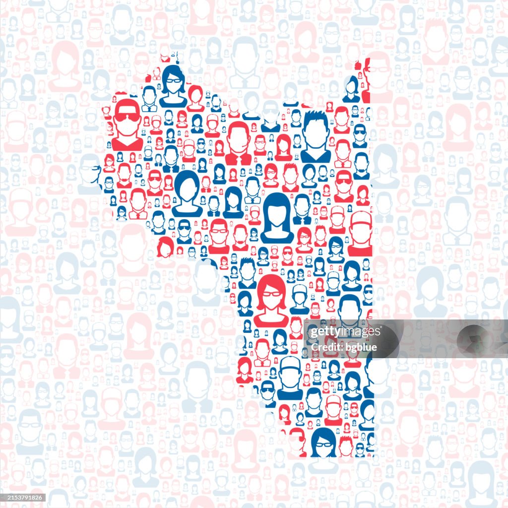 Wasatch County, Utah. Map with blue and red People