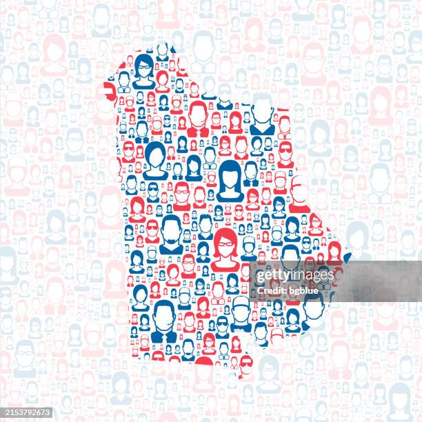 metcalfe county, kentucky. map with blue and red people - canadian-unity-council stock illustrations
