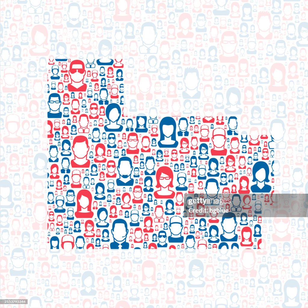 Carter County, Oklahoma. Map with blue and red People