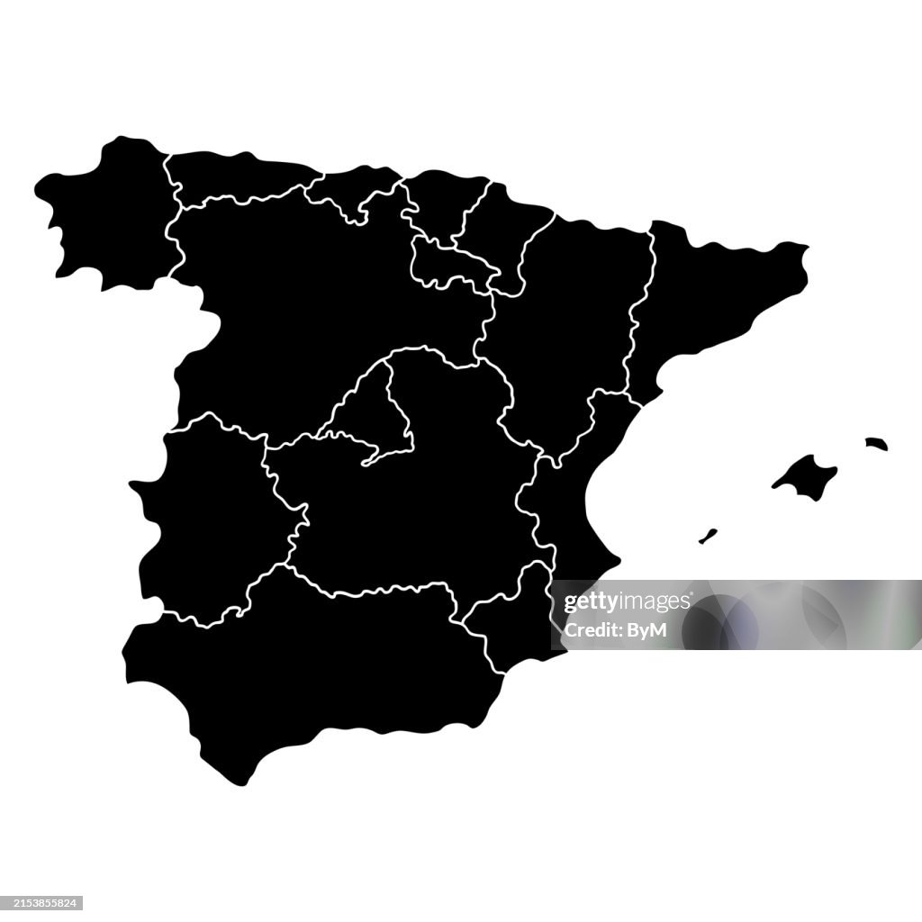 Doodle freehand drawing of spain map
