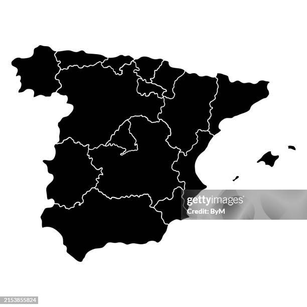 doodle freehand drawing of spain map - spanish civil war stock illustrations