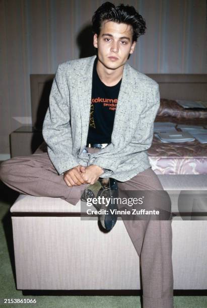 Jump Steet" actor Johnny Depp, UN Plaza Hotel, New York, June 3rd 1987.