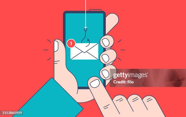 phishing, hacking, e-mail, gefahr, mobilgerät - phishing stock-grafiken, -clipart, -cartoons und -symbole