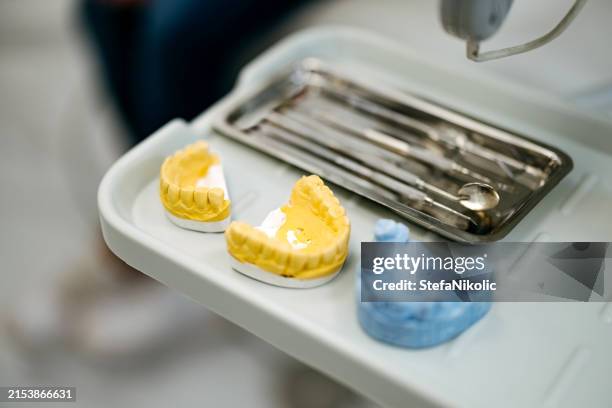 dental gypsum models, dentist's office - dental mould stock pictures, royalty-free photos & images