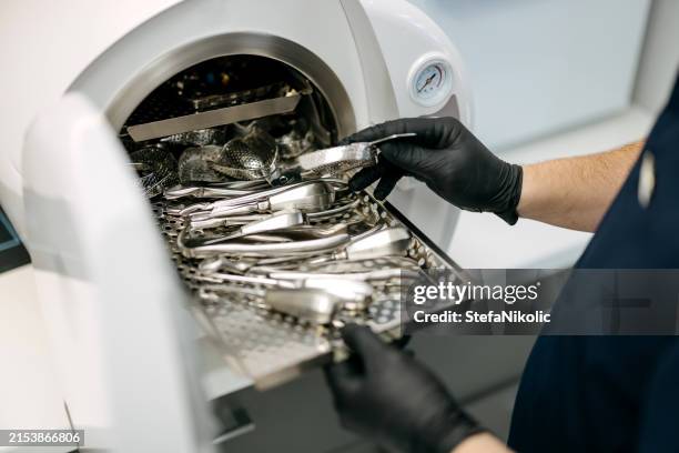 autoclave sterilizer - hospital equipment sterilization stock pictures, royalty-free photos & images