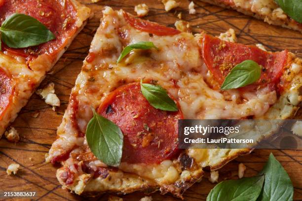 the viral cottage cheese flat bread pizza - cottage cheese stock pictures, royalty-free photos & images