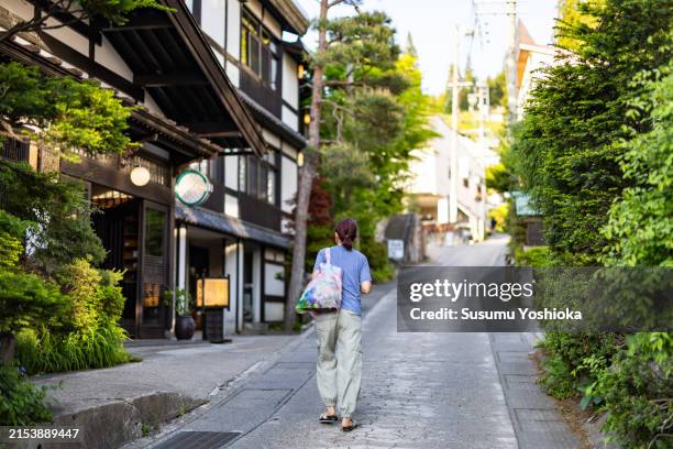 a woman traveling alone. - honshu stock pictures, royalty-free photos & images