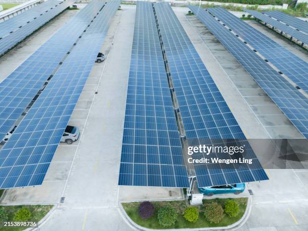 solar power generation for parking shed - canopy stock pictures, royalty-free photos & images