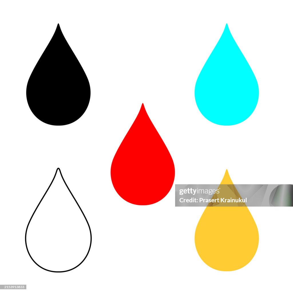 Set of water drop isolated on white