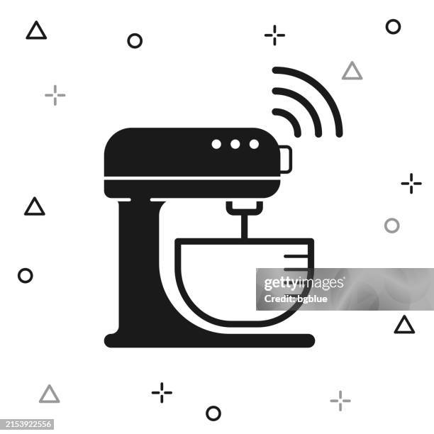 smart stand mixer. icon on white background - whisking batter stock illustrations
