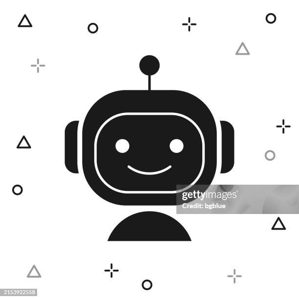 bot - robot face. icon on white background - android head stock illustrations