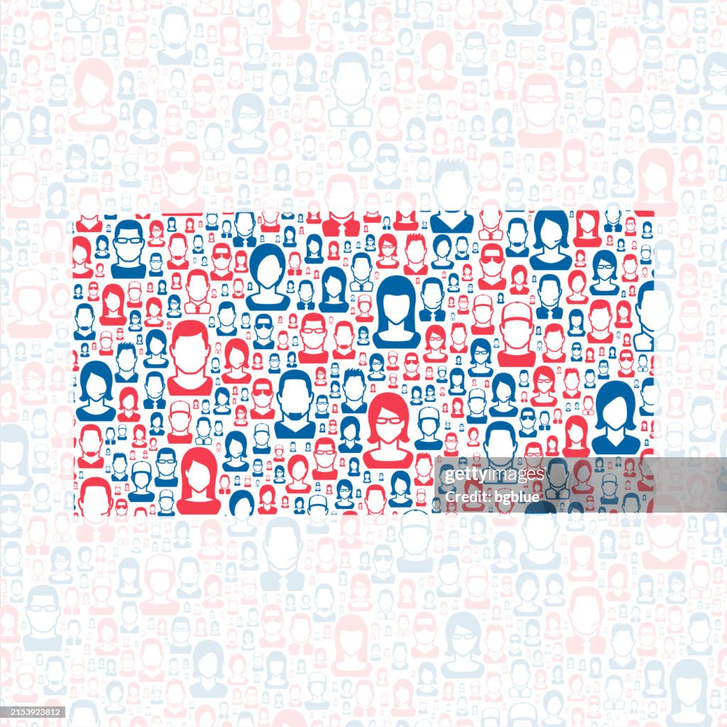 Schleicher County, Texas. Map with blue and red People