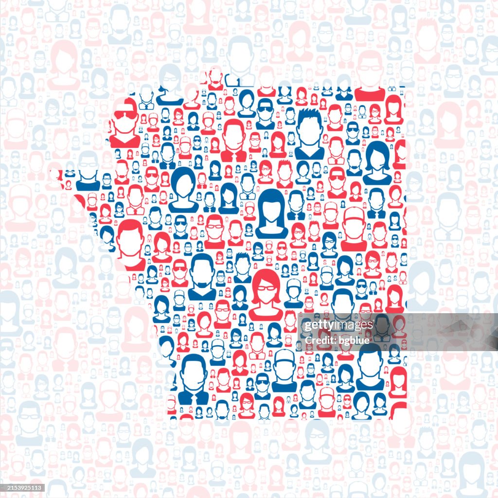 La Crosse County, Wisconsin. Map with blue and red People