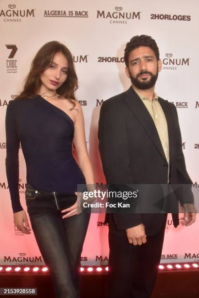Catalina Del Rosario and Salim Kechiouche attends the "Algeria Is Back" during the 77th annual Cannes Film Festival at Magnum Plage on May 20, 2024...