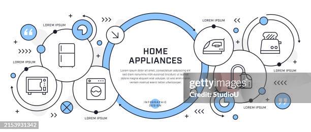 home appliances infographic design - toaster stock illustrations