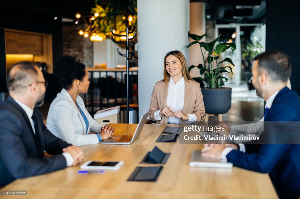 Team in a collaborative business meeting