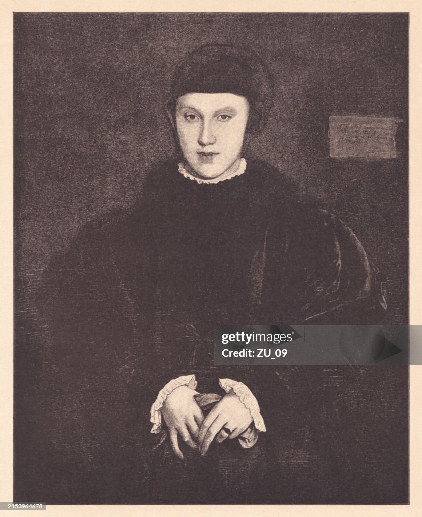 Cristina da Dinamarca, pintada por Holbein, o Jovem, meio-tom, 1891