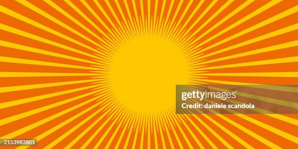 retro banner with sun and rays in style of 70s. - summer solstice stock illustrations
