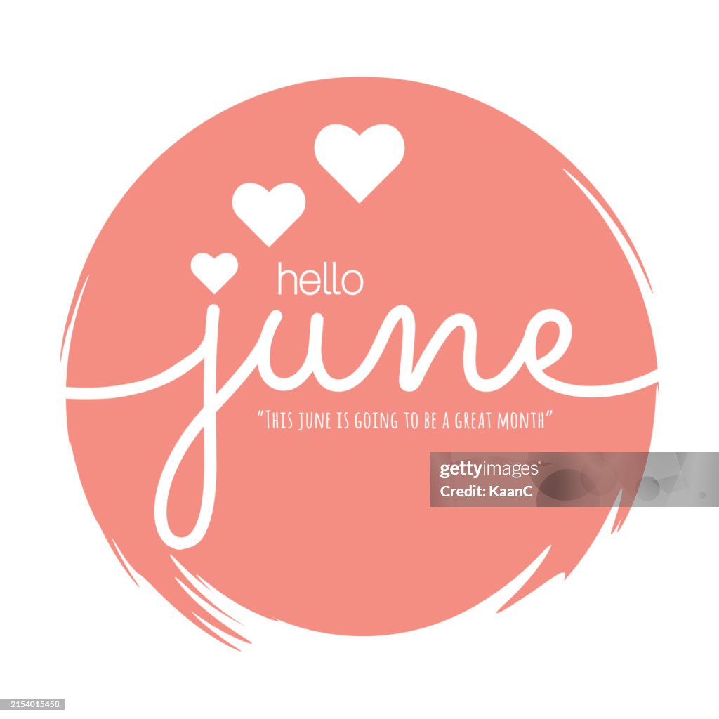 Hello June Lettering Hello June Lettering Vector Stock Illustration Handwriting Month Name ...