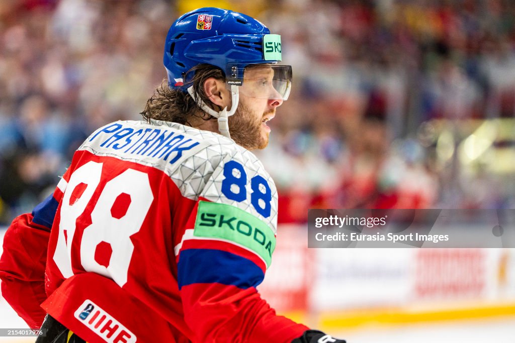 Rep Hocker David Pastrnak of Czechia during the 2024 IIHF Ice Hockey World ...