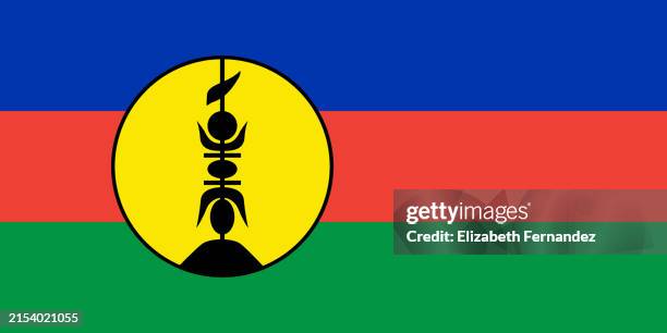 flag of new caledonia or flnks flag - grande terre nueva caledonia fotografías e imágenes de stock