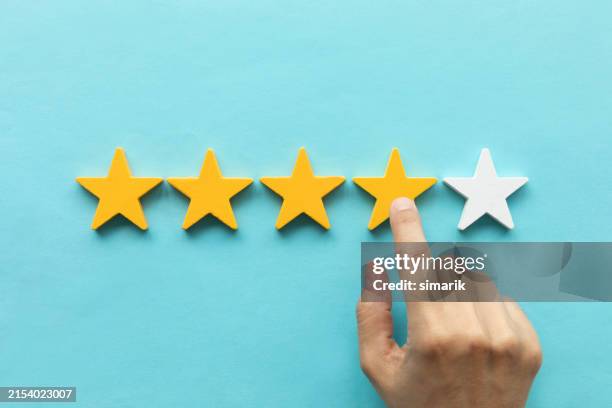 five star rating feedback - critic stock pictures, royalty-free photos & images