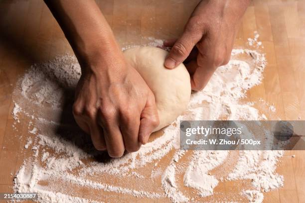 cropped hands preparing food - hands kneading stock pictures, royalty-free photos & images