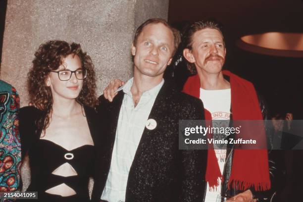Actress Marlee Matlin, actor Ed Harris and director Alex Cox attend the Starlight Foundation Annual Humanitarian Awards at the Century Plaza Hotel on...