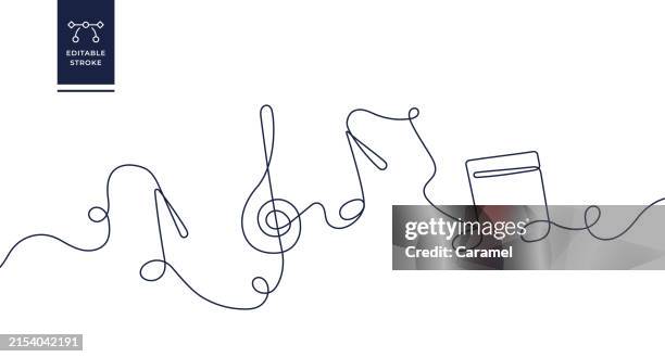 symbol für durchgehende musiknoten - violinschlüssel stock-grafiken, -clipart, -cartoons und -symbole