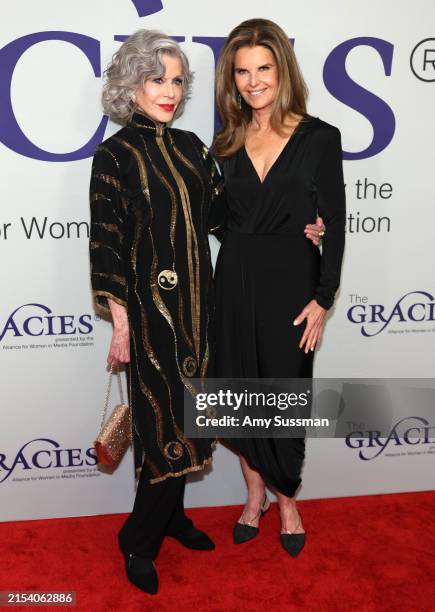 Jane Fonda and Maria Shriver attend The Alliance For Women In Media Foundation's 49th Annual Gracie Awards Gala at Beverly Wilshire, A Four Seasons...