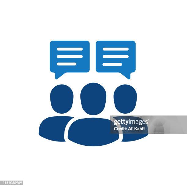 discussion icon. solid icon that can be applied anywhere, simple, pixel perfect and modern style - unity stock illustrations
