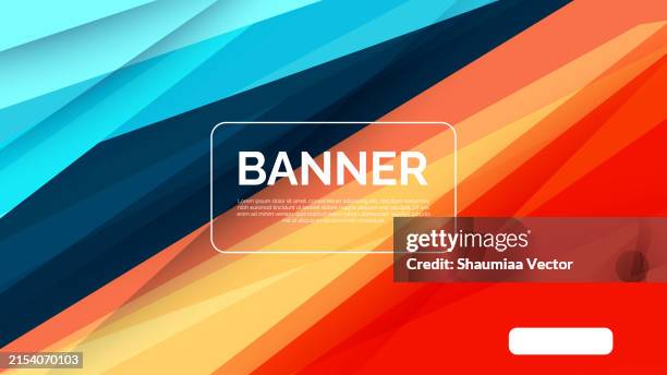 modernes abstraktes papercut-business-hintergrund-vektor-design mit blauem und orangefarbenem farbverlauf. futuristisches modernes hintergrunddesign für unternehmen, präsentationen, anzeigen, banner, websites, zielseiten, hintergrundbilder und mehr - oranger hintergrund stock-grafiken, -clipart, -cartoons und -symbole