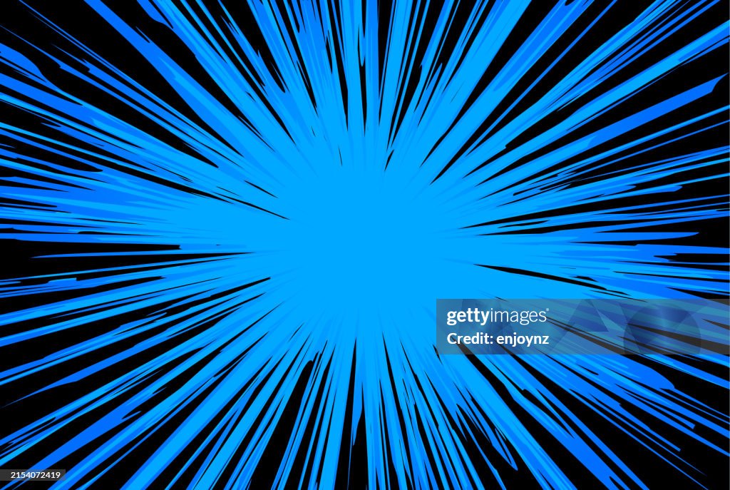 Blaue Comic-Action-Zoom-Explosion